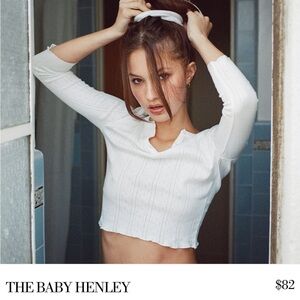 Cou cou intimâtes, white baby henley top